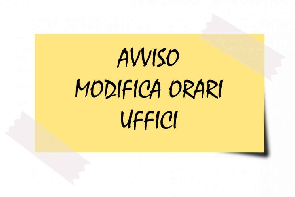 ORARI SPORTELLO E SERVIZI ONLINE – AGOSTO 2026